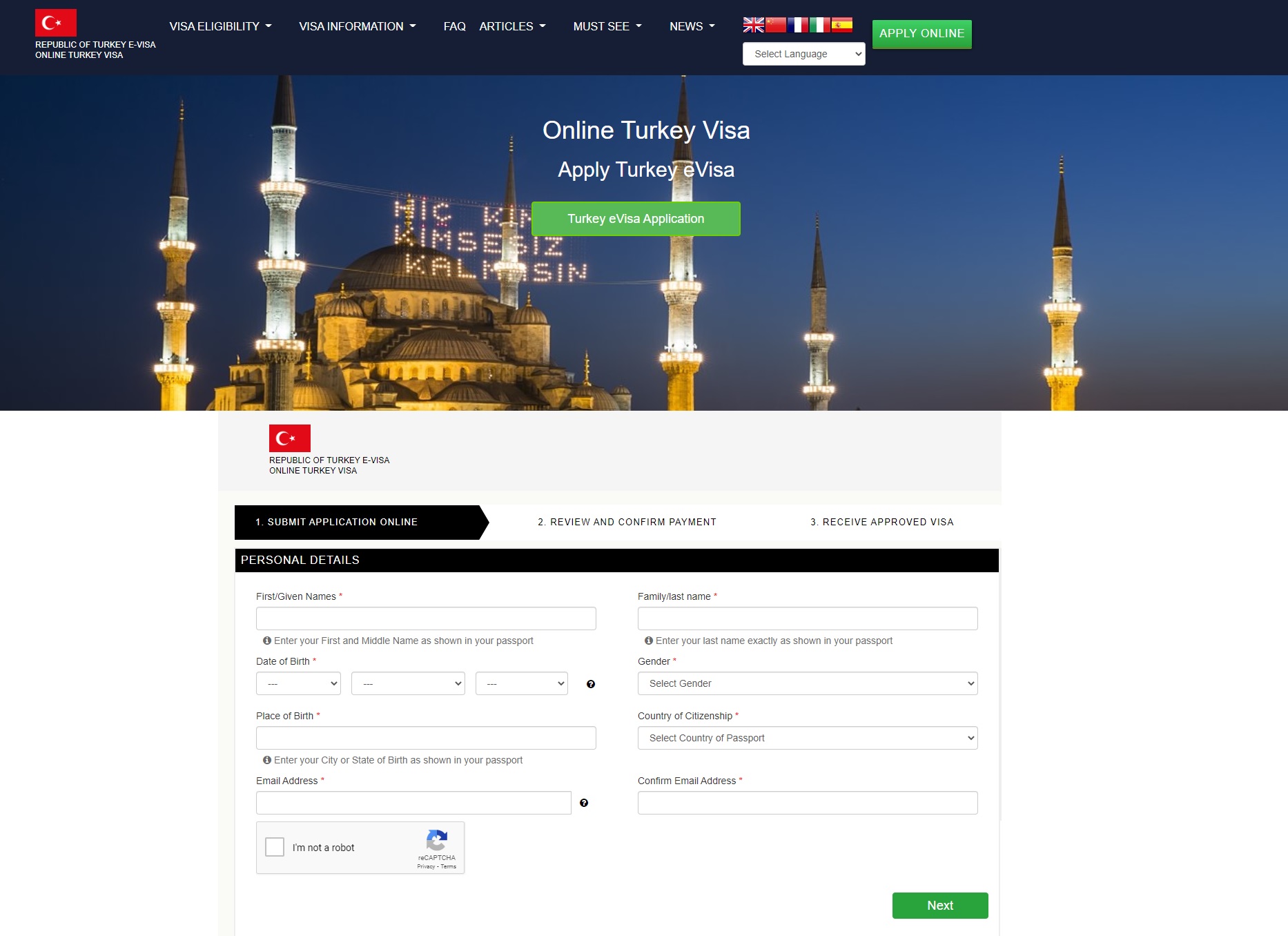 Support en ligne de la langue turque